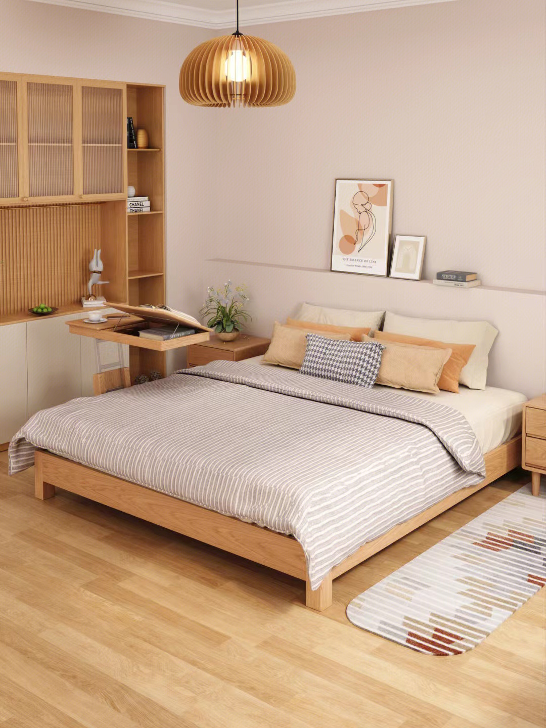 没有床头板的实木床,无床头实木床