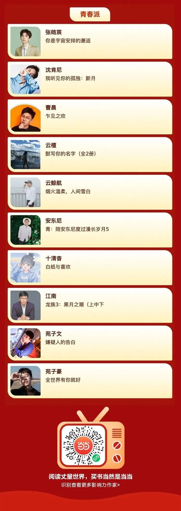 第六届当当影响力作家评选,当当第七届作家影响力评选