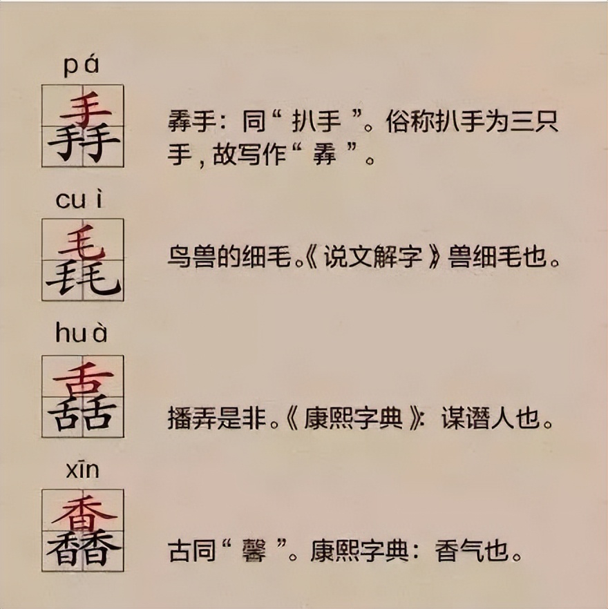 汉字叠体字,叠体字有哪些变化
