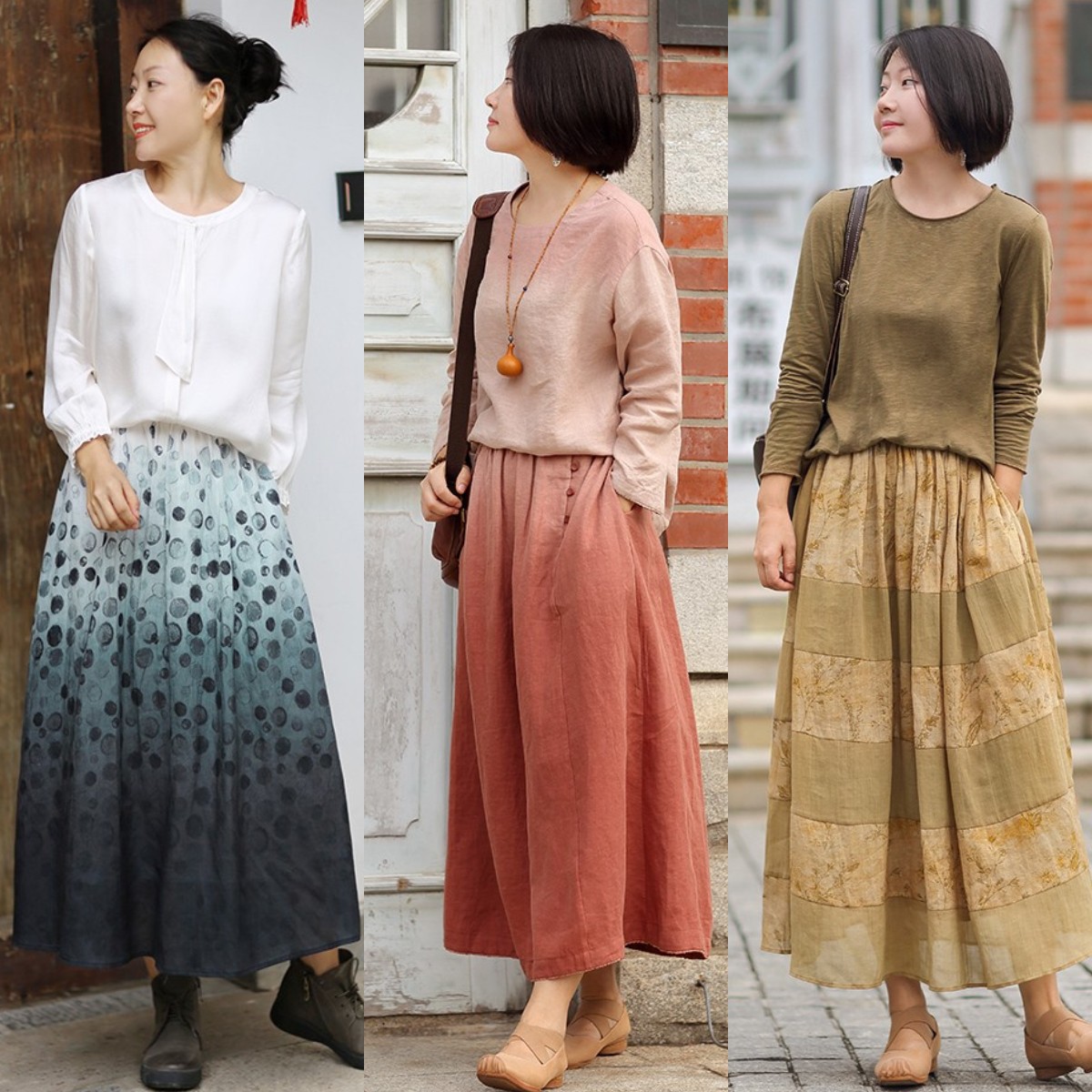 微胖半身裙春秋季显瘦穿搭,直筒半身裙穿搭微胖