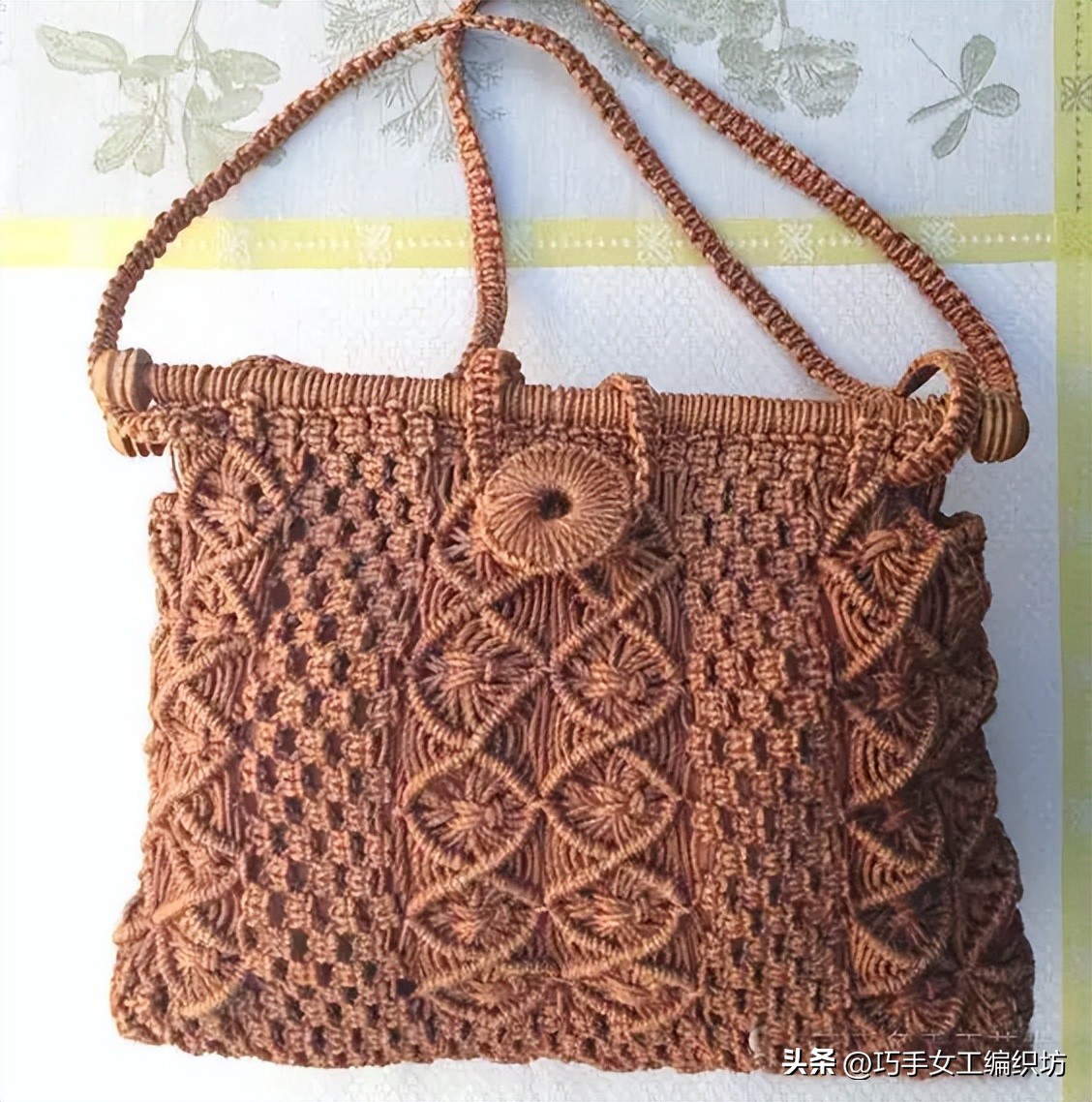 简单绳子编包包不用钩针,棉线绳编包包教程全过程