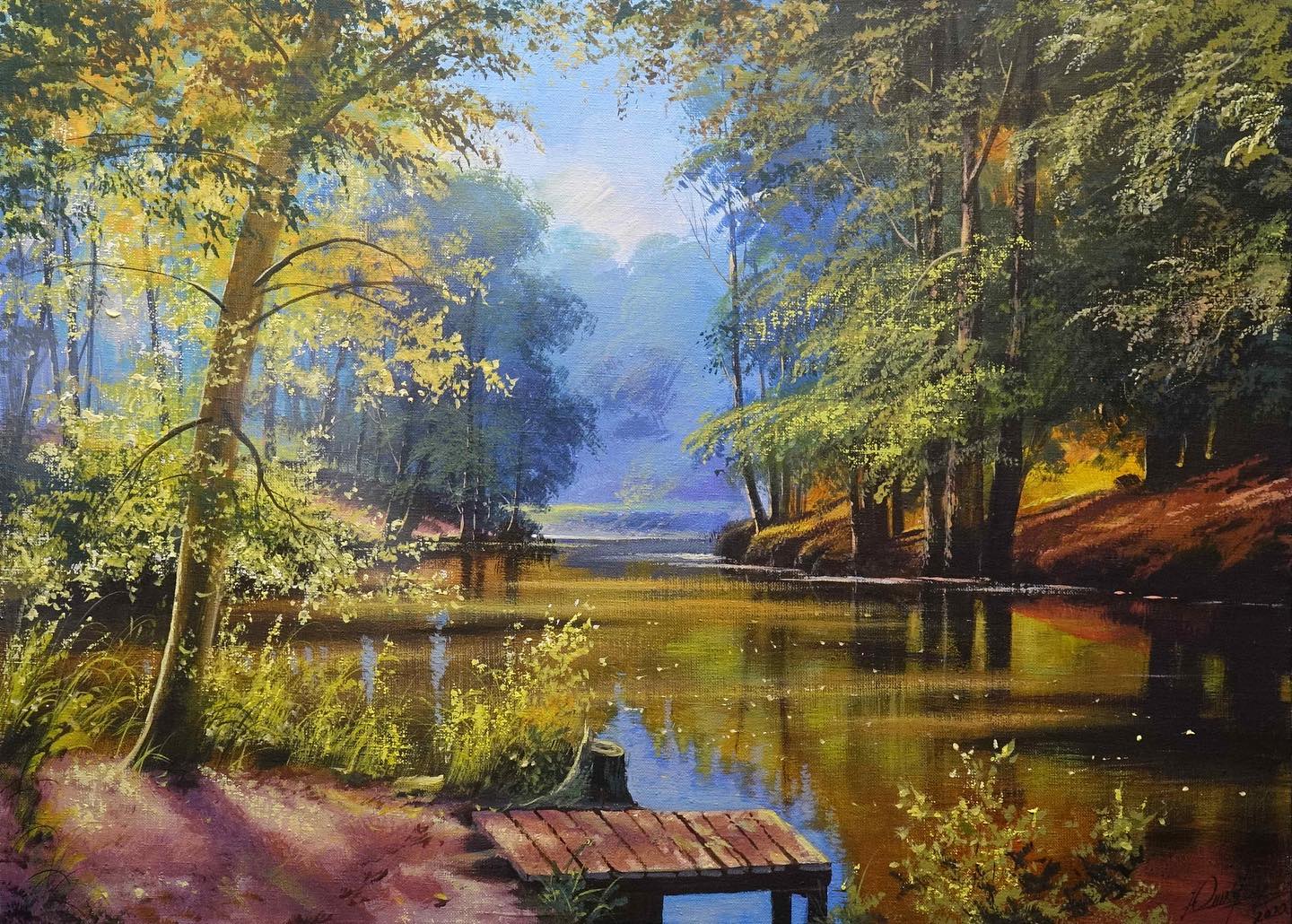 画家维克多风景画图片,维克多丙烯风景画颜料