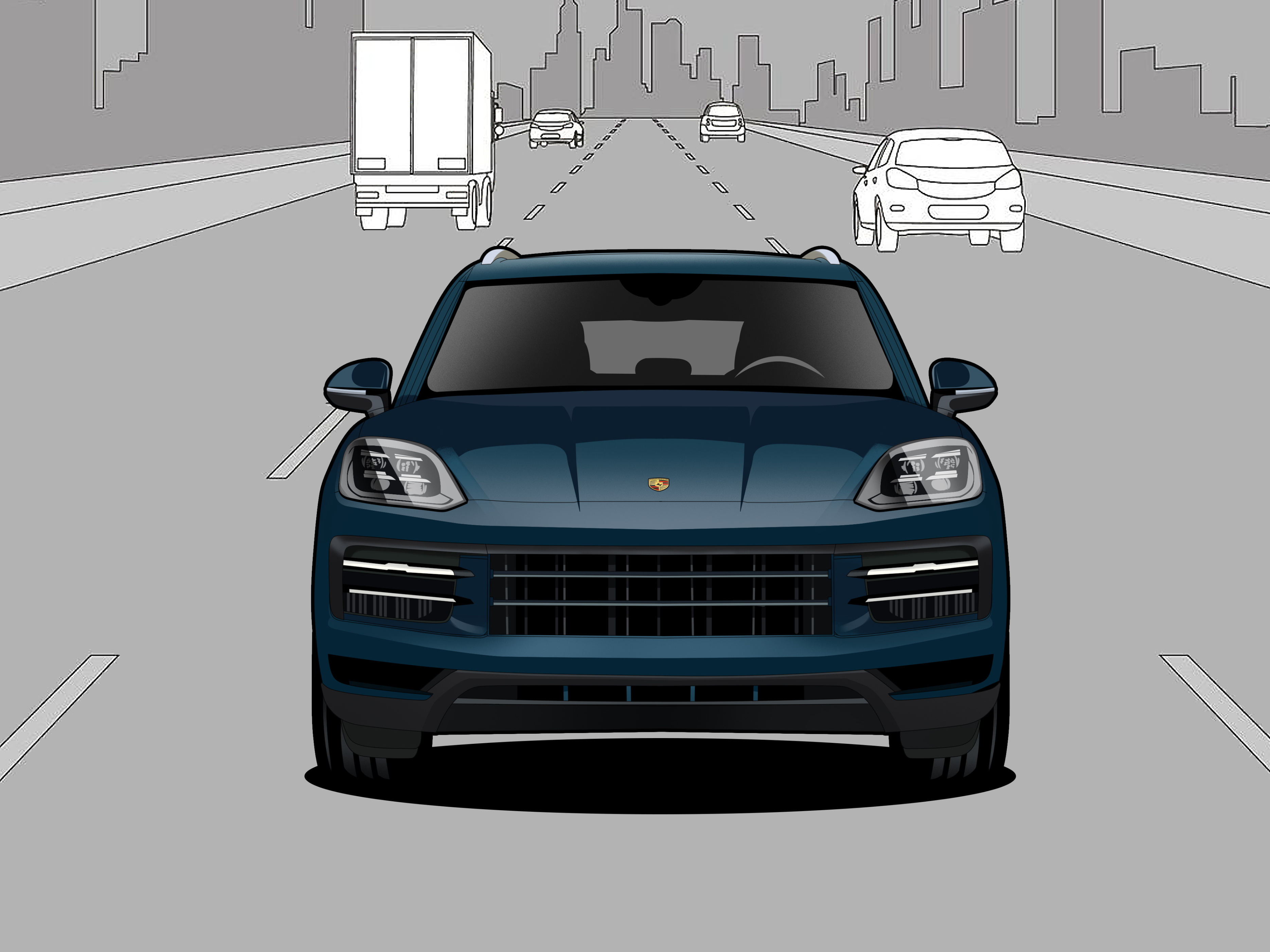 关关驾日|漫画日记卡宴也换三联屏了！新款内饰超级帅