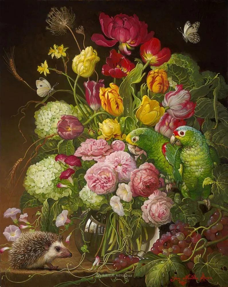 有关爱情的花鸟油画作品,北欧轻奢风格油画作品