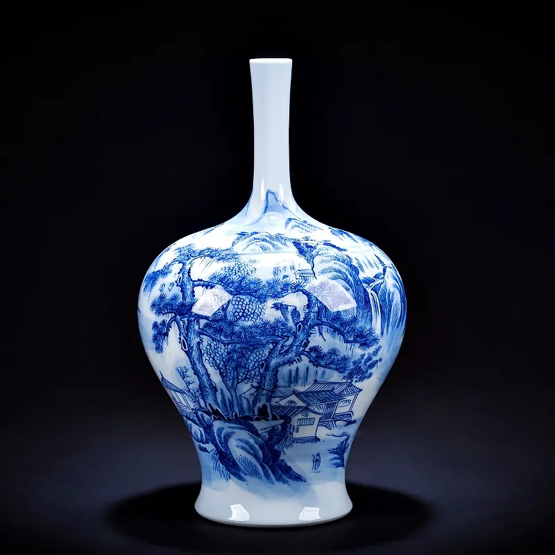 中国古青花瓷饰品,青花瓷天青色瓷器