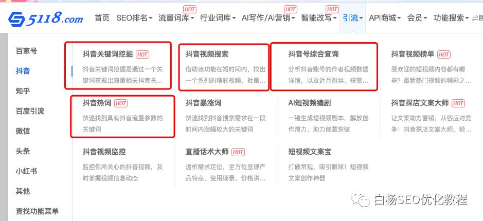 白杨seo小程序,抖音seo和传统seo