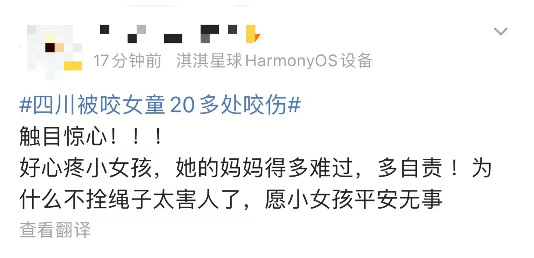 被恶犬咬伤女童接受救治,女童在小区被恶犬撕咬遇到好心人